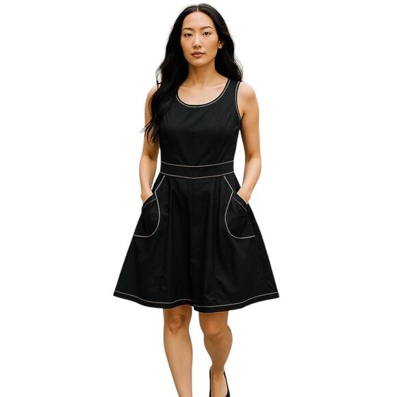 Love Moschino Women's Tea Length Dress Size‎ 8 Black Cotton - Picture 3 of 10